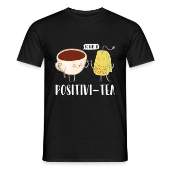 Go For It Positivi-tea Tea Drinking Tea Brewing Cu - Männer T-Shirt - Schwarz - Vorne - AI Model Male 178 light (178cm)