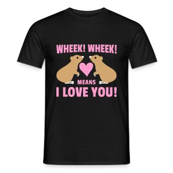Wheek Wheek Graphic Guinea Pig Owner Pet Cavy Anim - Männer T-Shirt - Schwarz - Vorne - AI Model Male 178 light (178cm)