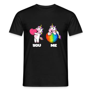 Lustiges LGBT-Einhorn - Männer T-Shirt - Schwarz - Vorne - AI Model Male 178 light (178cm)