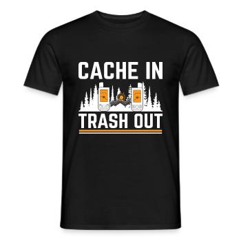 Geocaching Geocache Funny Geocacher Geocacher Sayi - Men's T-Shirt - black - Front - AI Model Male 178 light (178cm)