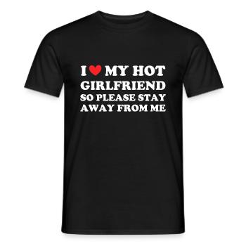 I Luv My Hot Girlfriend So Please Stay Away - T-shirt homme - noir - Devant - AI Model Male 178 light (178cm)