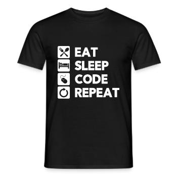 Eat Sleep Code Repeat Coder Programmer Software De - Männer T-Shirt - Schwarz - Vorne - AI Model Male 178 light (178cm)