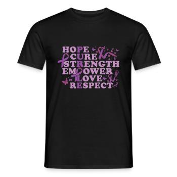 Epilepsy Warrior Purple Ribbon Epilepsy Awareness - Men's T-Shirt - black - Front - AI Model Male 178 light (178cm)