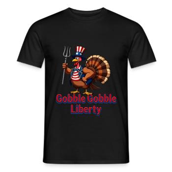 Gobble Gobble Liberty - Männer T-Shirt - Schwarz - Vorne - AI Model Male 178 light (178cm)
