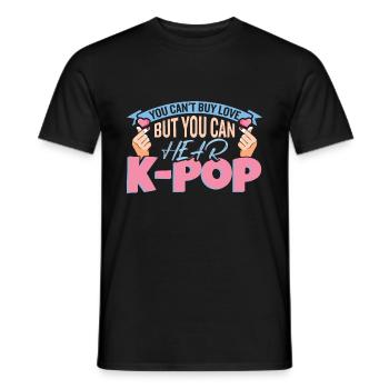 Kpop | Fingerherz | Anime-| Südkorea - Männer T-Shirt - Schwarz - Vorne - AI Model Male 178 light (178cm)