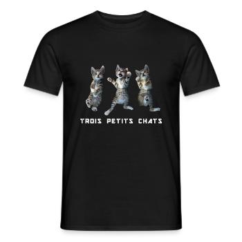 3 petits chats - T-shirt homme - noir - Devant - AI Model Male 178 light (178cm)