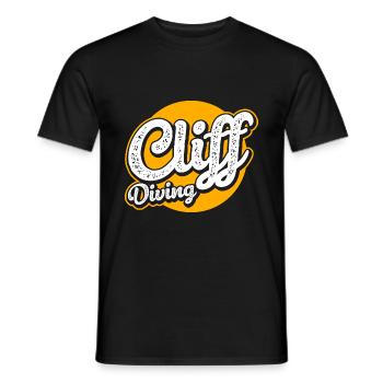 Retro Graphic Cliff Diver Cliff Diving Tombstoning - Men's T-Shirt - black - Front - AI Model Male 178 light (178cm)