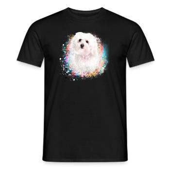bolognaise,maltais,graffiti,peinture, coloré - T-shirt homme - noir - Devant - AI Model Male 178 light (178cm)
