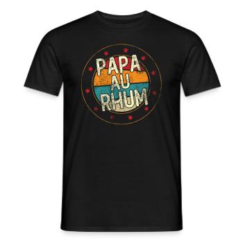 Papa Au Rhum Humour Cadeau Fête Des Pères - T-shirt homme - noir - Devant - AI Model Male 178 light (178cm)