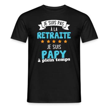 Je Ne Suis Pas Retraité Je Suis Papy À Plein Temps - T-shirt homme - noir - Devant - AI Model Male 178 light (178cm)