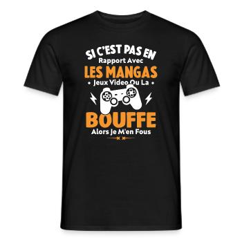 Si C'est Pas En Rapport Avec Les Mangas Jeux Vidéo - T-shirt homme - noir - Devant - AI Model Male 178 light (178cm)