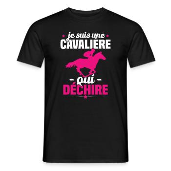 Je Suis Une Cavalière Qui Déchire Cadeau - T-shirt homme - noir - Devant - AI Model Male 178 light (178cm)