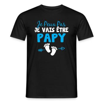 Je peux pas je vais être papy Cadeau Grand-père - T-shirt homme - noir - Devant - AI Model Male 178 light (178cm)