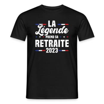 La Légende Prend Sa Retraite 2023 Cadeau - T-shirt homme - noir - Devant - AI Model Male 178 light (178cm)