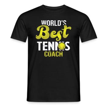 Worlds best tennis coach, Cadeau pour tennis coach - T-shirt homme - noir - Devant - AI Model Male 178 light (178cm)