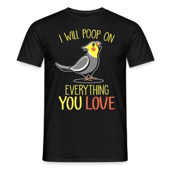 Cockatiel - Men's T-Shirt - black - Front - AI Model Male 178 light (178cm)