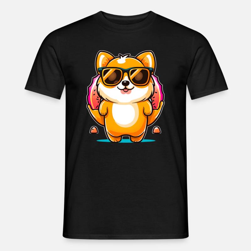 Lustiger Donut-Hund - Männer T-Shirt - Schwarz
