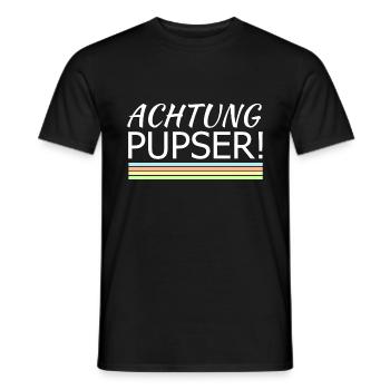Pupsen - Männer T-Shirt - Schwarz - Vorne - AI Model Male 178 light (178cm)