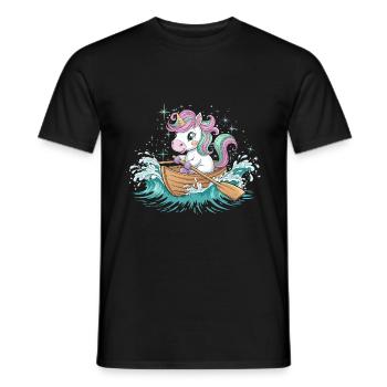 A Unicorn Boating Paddle Boat - Men's T-Shirt - black - Front - AI Model Male 178 light (178cm)