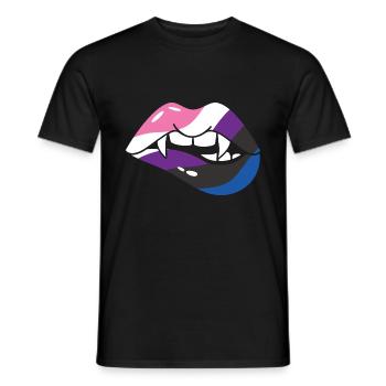 Halloween Vampire Mouth - Men's T-Shirt - black - Front - AI Model Male 178 light (178cm)