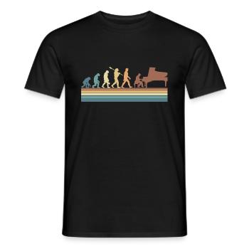 Evolution of man Piano Musician Retro Vintage - Männer T-Shirt - Schwarz - Vorne - AI Model Male 178 light (178cm)