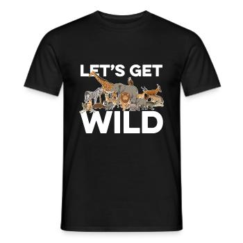 Let's Get Wild Animal Lover Animal Keeper Zoo Keep - Männer T-Shirt - Schwarz - Vorne - AI Model Male 178 light (178cm)