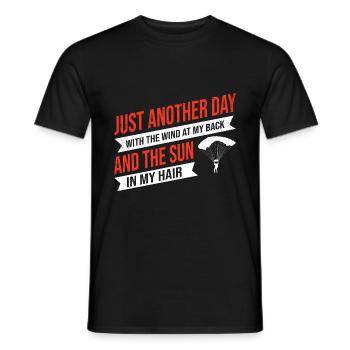 Just Another Day With The Wind At My Back And The - Männer T-Shirt - Schwarz - Vorne - AI Model Male 178 light (178cm)