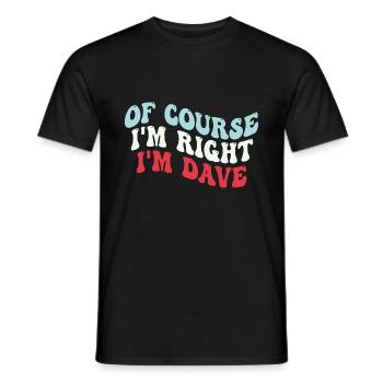 Je m’appelle Dave - T-shirt homme - noir - Devant - AI Model Male 178 light (178cm)