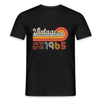 1965 anniversaire Né en 1965 - T-shirt homme - noir - Devant - AI Model Male 178 light (178cm)