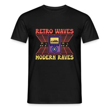 Chiptune Music Lover Groove to the Bleeps and Bloo - Men's T-Shirt - black - Front - AI Model Male 178 light (178cm)