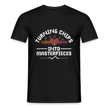 Chiptune Music Lover Groove to the Bleeps and Bloo - Men's T-Shirt - black - Front - AI Model Male 178 light (178cm)