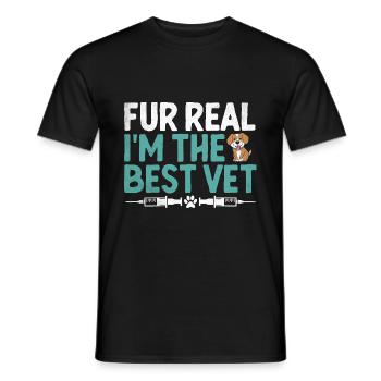 Fur Real I'm The Best Vet Verterinarian Animal - Männer T-Shirt - Schwarz - Vorne - AI Model Male 178 light (178cm)