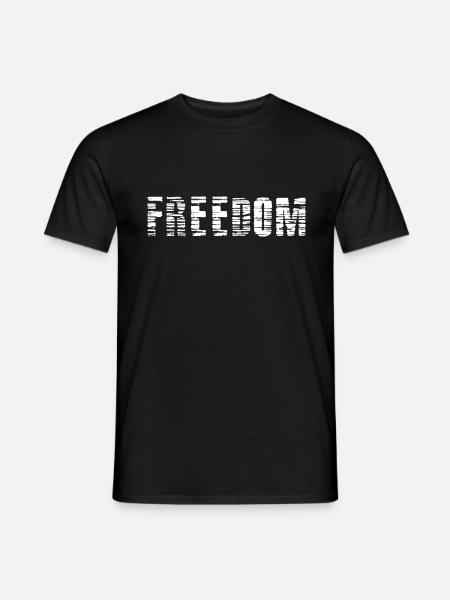 FREEDOM print (white - texture) - Men's T-Shirt - black
