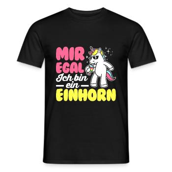 Mir Egal Ich Bin Ein Einhorn Regenbogen Süß Glitze - Männer T-Shirt - Schwarz - Vorne - AI Model Male 178 light (178cm)