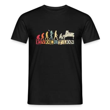 Evolution Piano Musician Keyboard Orchestra - Männer T-Shirt - Schwarz - Vorne - AI Model Male 178 light (178cm)