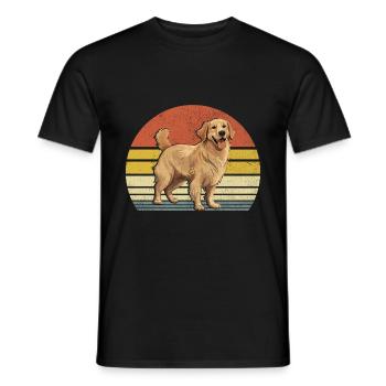 Rétro Vintage Golden Retriever GR Chien Golden Retri - T-shirt homme - noir - Devant - AI Model Male 178 light (178cm)