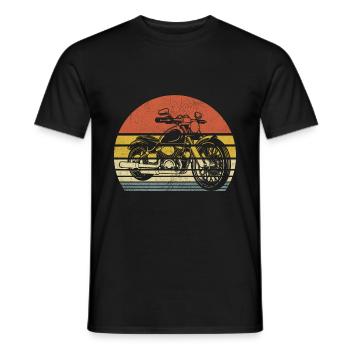 Retro Motorcycle Biker Motorcyclist Motorcycling B - Men's T-Shirt - black - Front - AI Model Male 178 light (178cm)