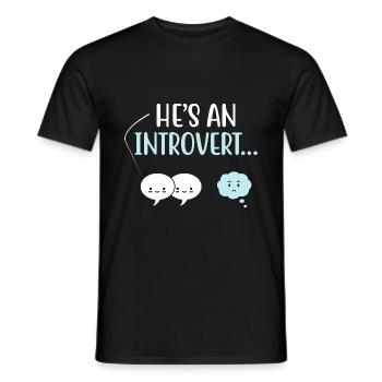 He’s An Introvert Sayings For Introverts - Men's T-Shirt - black - Front - AI Model Male 178 light (178cm)