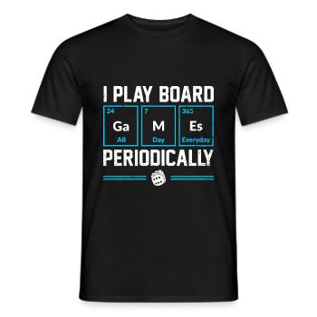 I Play Board Games Periodically Dice Cards Game Ni - Männer T-Shirt - Schwarz - Vorne - AI Model Male 178 light (178cm)