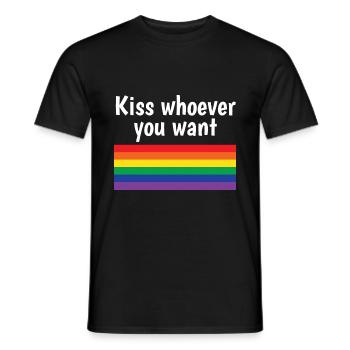 Kiss Whoever You Want Lesbian Pansexual Diversity - Männer T-Shirt - Schwarz - Vorne - AI Model Male 178 light (178cm)