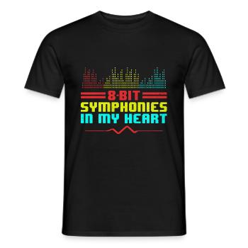 Chiptune Music Lover Groove to the Bleeps and Bloo - Men's T-Shirt - black - Front - AI Model Male 178 light (178cm)