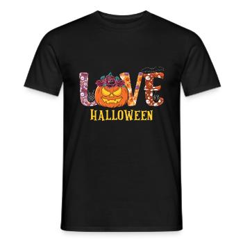 Halloween Love Kürbis - Männer T-Shirt - Schwarz - Vorne - AI Model Male 178 light (178cm)