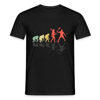 Squash Player Squash Evolution Player Raquetball S - Men's T-Shirt - black - Front - AI Model Male 178 light (178cm)
