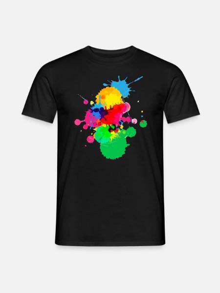 Farbklecks - Männer T-Shirt - Schwarz