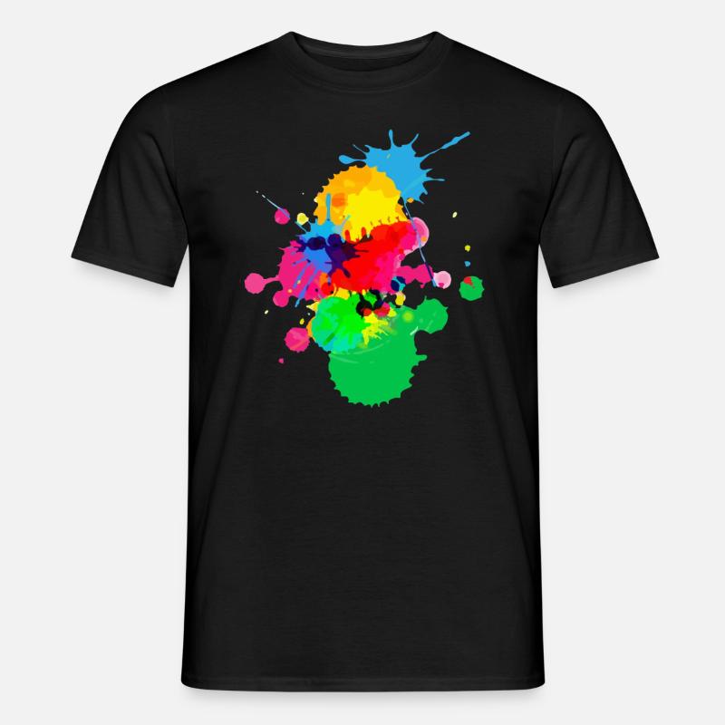 Farbklecks - Männer T-Shirt - Schwarz