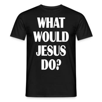 Jesus - Jesus Christ - saying - God - WWJD - Men's T-Shirt - black - Front - AI Model Male 178 light (178cm)