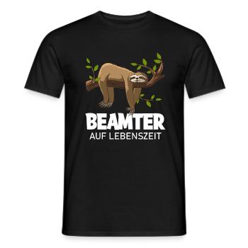 Beamter auf Lebenszeit Ernennung Faultier - Männer T-Shirt - Schwarz - Vorne - AI Model Male 178 light (178cm)