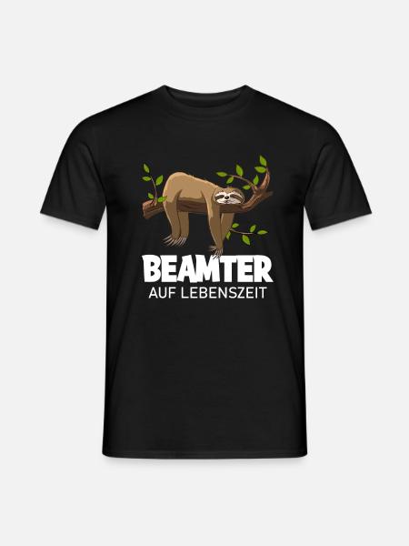 Beamter auf Lebenszeit Ernennung Faultier - Männer T-Shirt - Schwarz