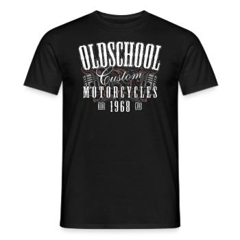 Custom Biker Oldschool Motorcycle - Men's T-Shirt - black - Front - AI Model Male 178 light (178cm)
