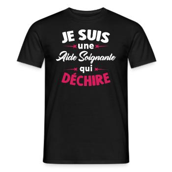 Je Suis Une Aide Soignante Qui Déchire - T-shirt homme - noir - Devant - AI Model Male 178 light (178cm)